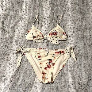 White Floral Bikini Set